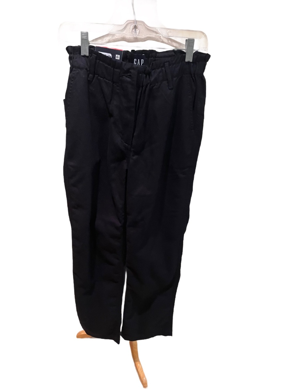 NWT Gap Pants Women's XS Easy Twill Black Paperbag Waist Straight Leg $90 Retail